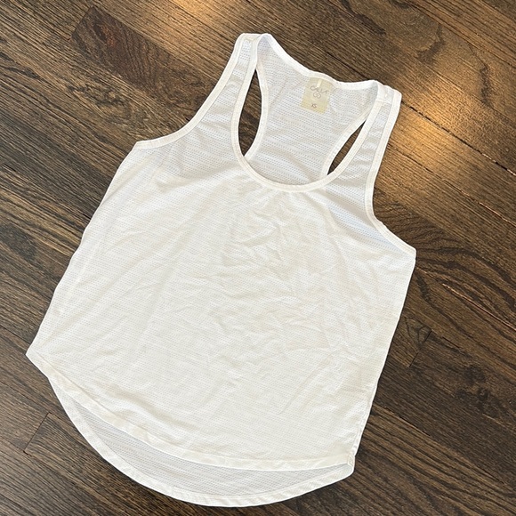 White Racerback Tank Top by Calla- size XS - Picture 2 of 4